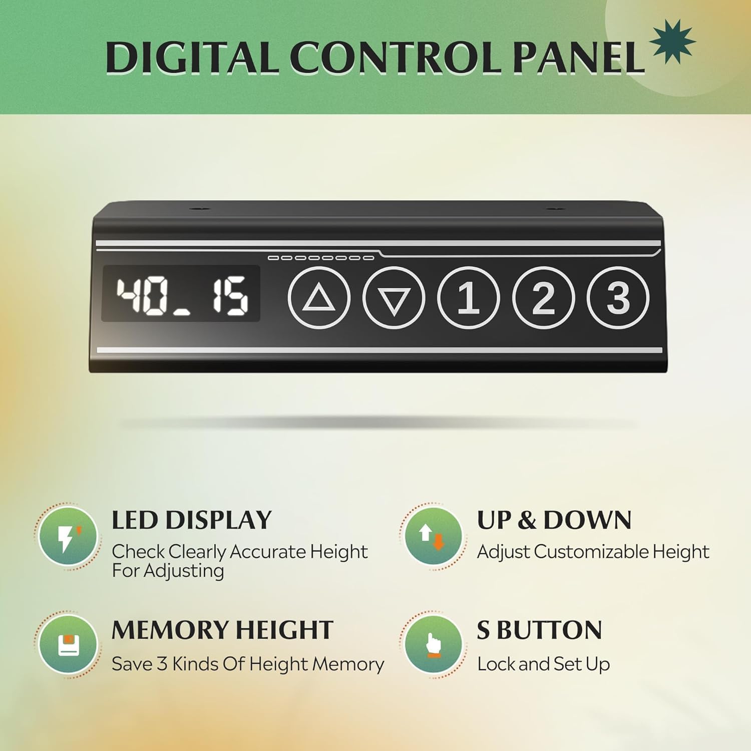 Digital Control Panel for DEVAISE Standing Desk