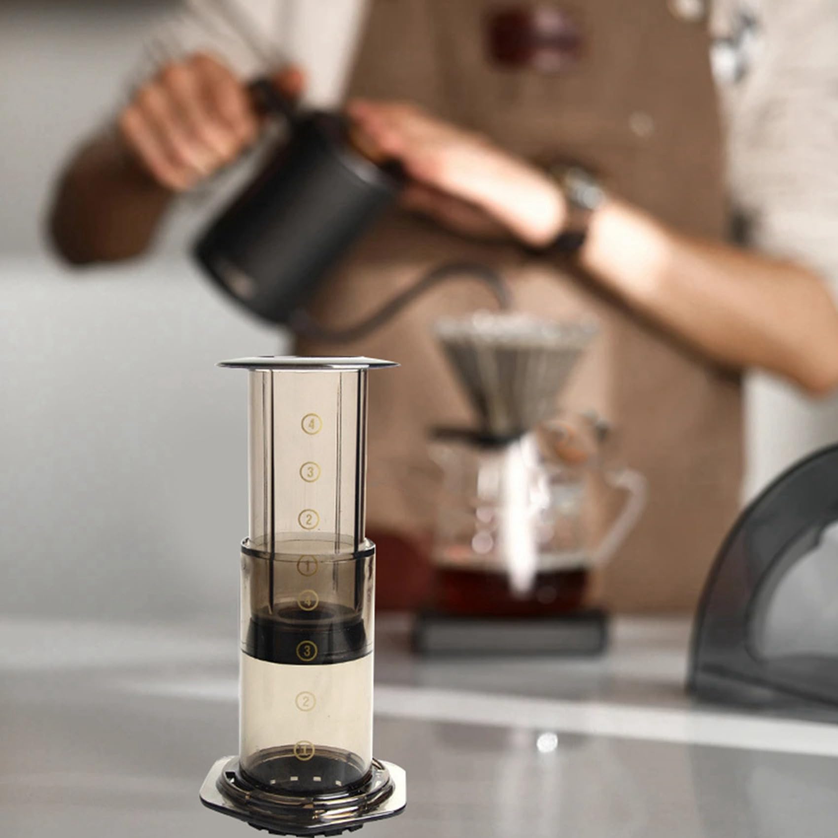 2 cafeteras portátiles para cafeteras francesas, prensadas a mano, filtro antigoteo para oficina, hogar, viajes, campamento, cafetera