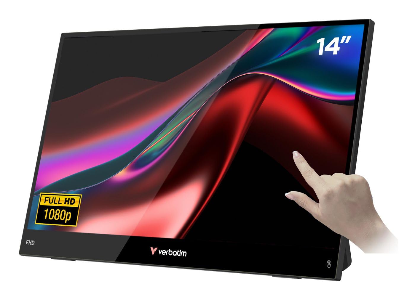 Verbatim Portable 14 FHD Touch Monitor LIGHT Monitor portatile Nero 35,​6 cm [14] LCD 1920 x 1080 Pixel (Verbatim Portable 14 FHD Touch LIGHT)