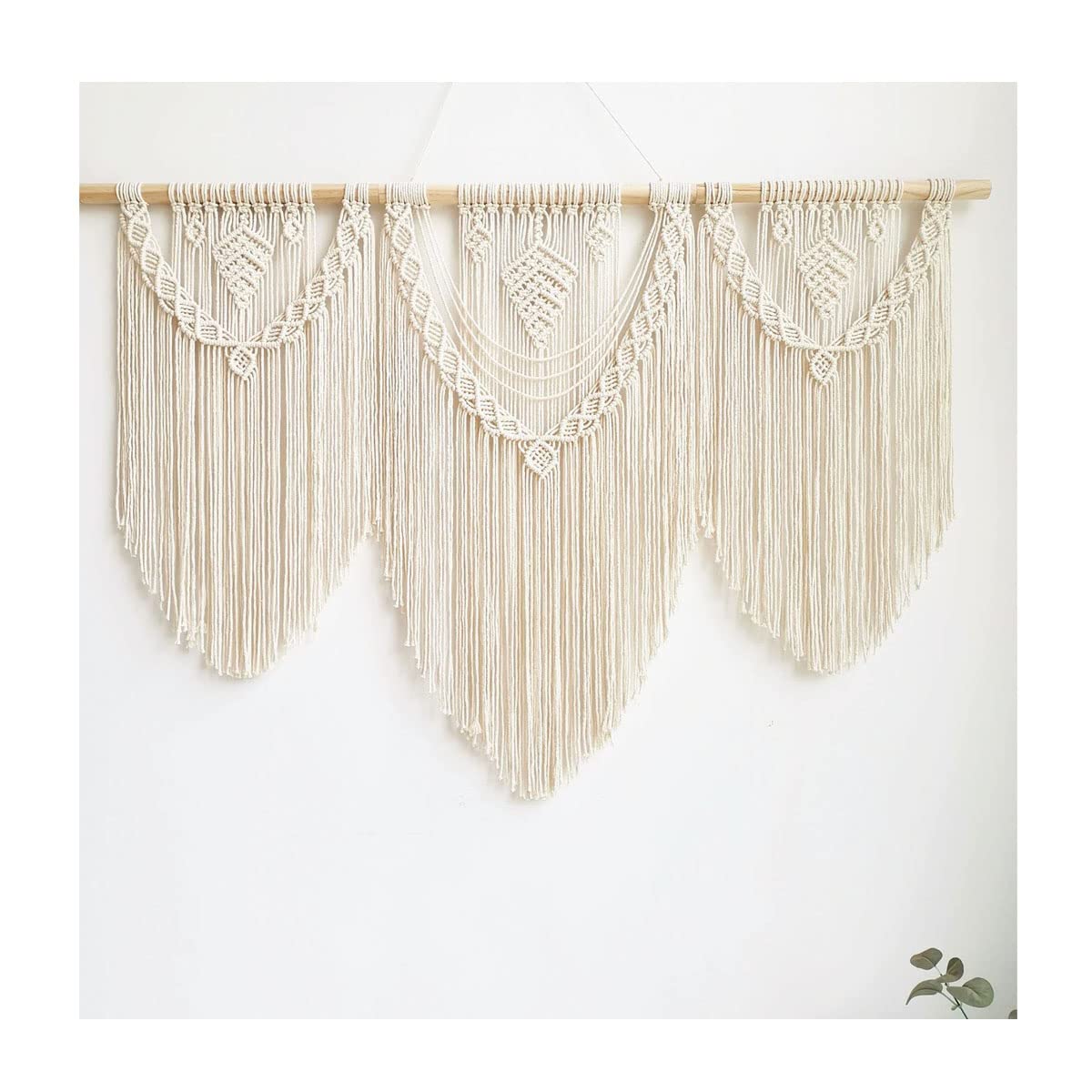 TOCYHFLarge Macrame Wall Hanging 43"Ã—32" Boho Wall Art- Chic Bohemian Handmade Woven Tapestry Home Decoration for Bedroom Living Room Apartment Wedding Party (Pine tower)
