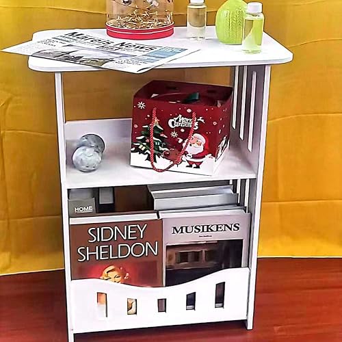 Miniatura 8 de Mesita auxiliar de noche simple mejorada, bonita superficie de espejo, mesas laterales pequeñas para espacios pequeños, muebles de almacenamiento de