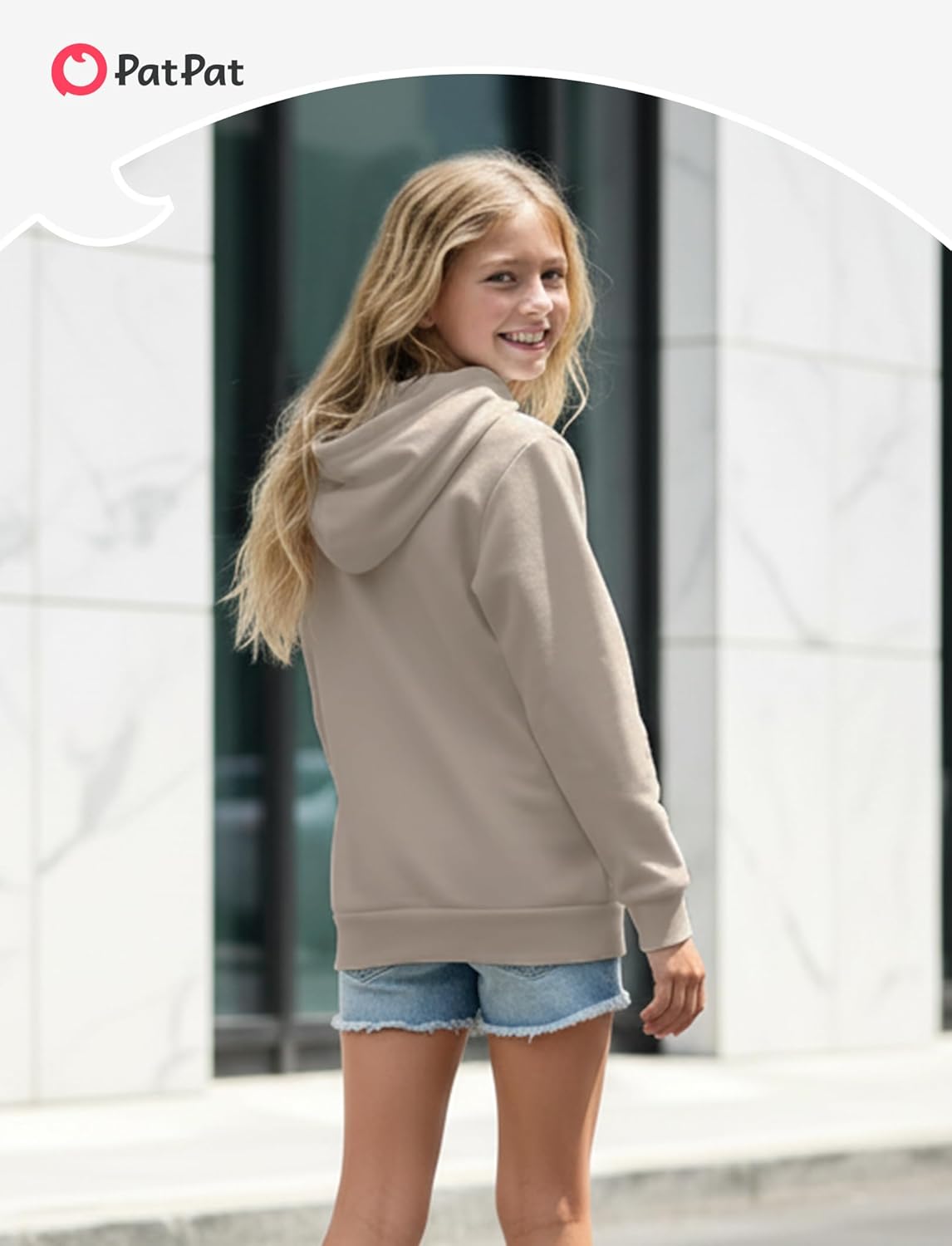 PATPAT Girls Oversized Hoodies 5-16 Years Basic Solid Pullover Hooded Sweatshirts Casual Y2K Outfits Fall Winter Clothes - Image 4