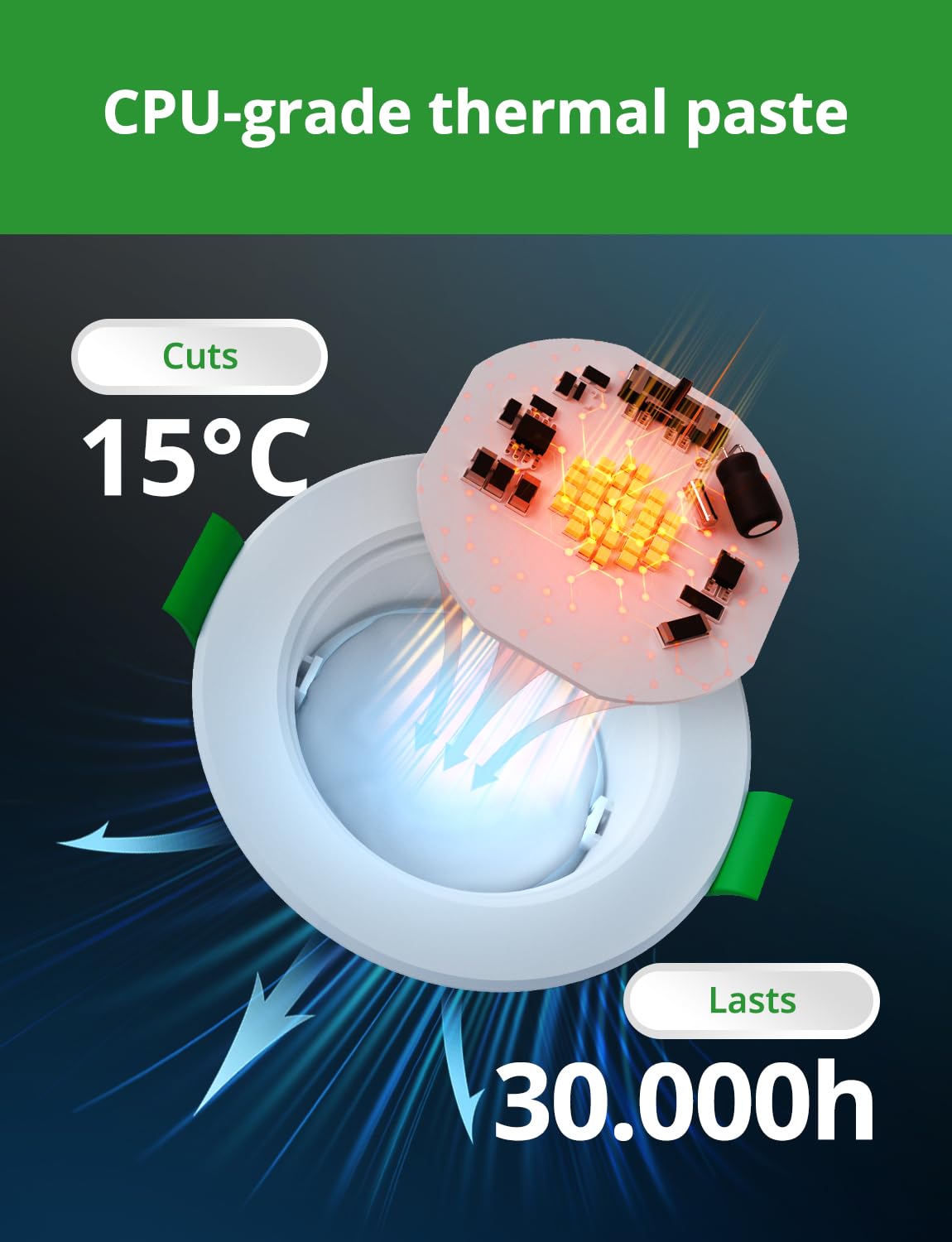 HOMEOW Zestaw 12 wpuszczanych reflektorów LED, bardzo płaski, otwór Φ75-90 mm, 220 V 5 W reflektor łazienkowy IP44, 4000 K, neutralne białe, wpuszczane reflektory sufitowe do kuchni, salonu