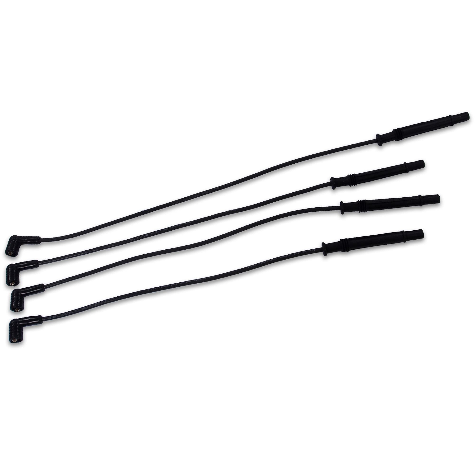 BESTPRICE 1x bobina di accensione modulo di accensione a 4 poli + 4x cavo di accensione set cavo di accensione Adatto per RENAULT CLIO II (BB_, CB_),KANGOO (KC0/1_),KANGOO Express (FC0/1_),TWINGO I (C