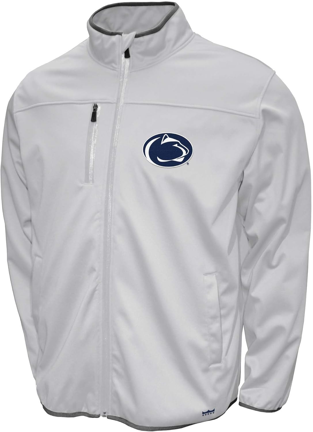 2Bhip NCAA Penn State Nittany Lions Jacket - Men's White Mock Neck Softshell Full Zip Coat - Jackets For Men