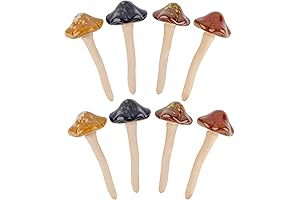 Blooming-1 Ceramic Garden Mushroom Pots 8Pcs Outdoor Plant Decoration