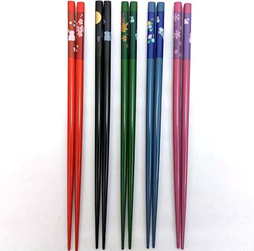 Miniatura 7 de JapanBargain 3644, palillos de bambú reutilizables japoneses chinos coreanos, palillos de madera, palillos para el cabello, 5 pares de regalo, aptos