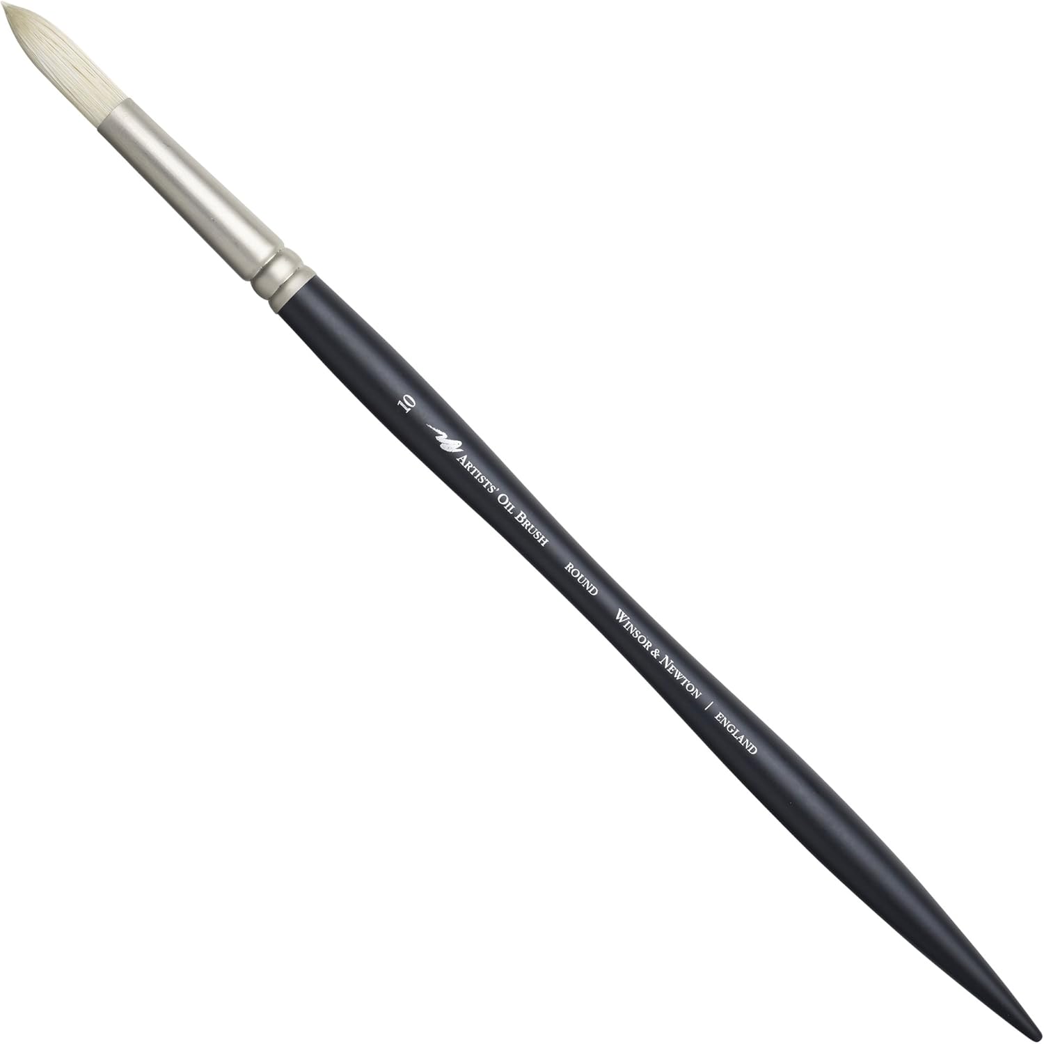 Winsor & Newton Artists' Oil Hog Paint Brush, Long Handle Size 10, Round