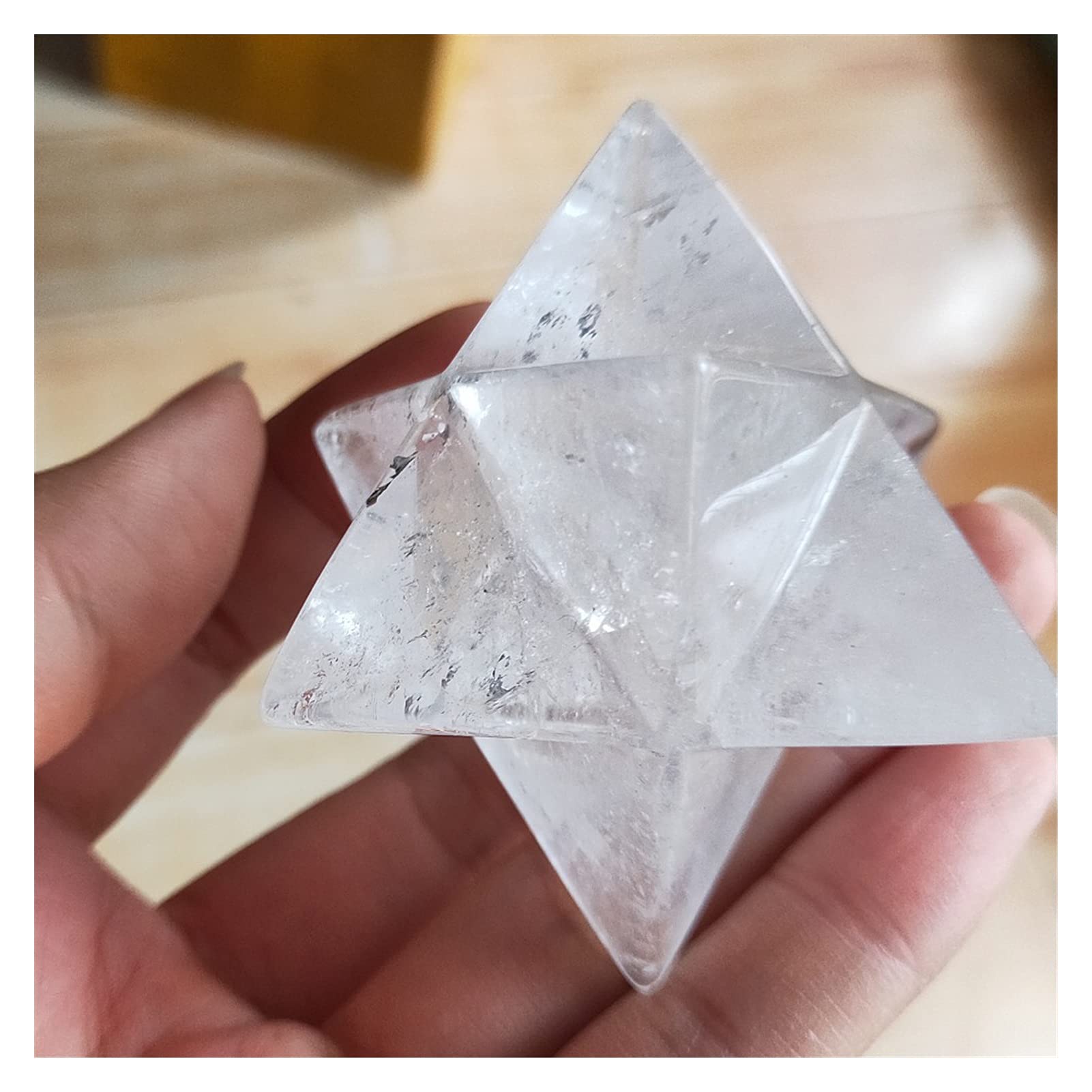 5 cm Natürlicher klarer Kristall Merkaba Pendel Kristallsteine ​​Merkaba Sterne Anhänger Schmuck Halskette Mineralien Voller Textur