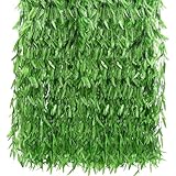 MyCoats 50PCS 300 FT Artificial Vines Greenery Garland for Room Decor Faux Willow Garland Wall Home Decor, Hanging Leaves Vines for Garden Wedding Windows Balcony Jungle Party Decoration