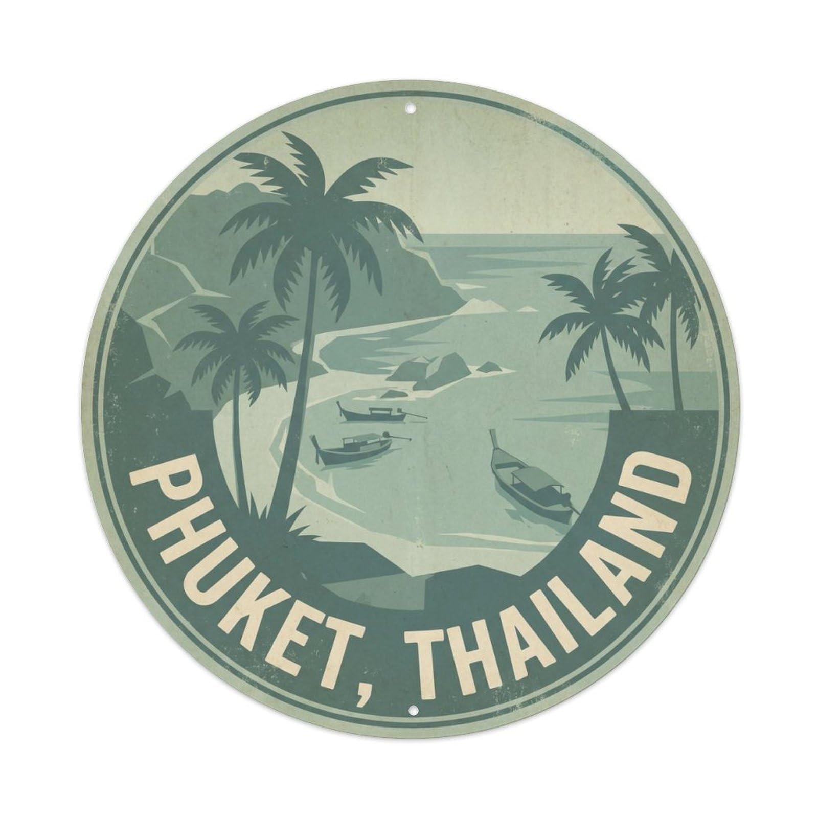 Phuket Ya Nui Beach Coastal Viewpoint Southeast Asia Metal Tin Sign