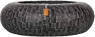 Capi - Bandeja Stone de fibra de vidrio Int. cuenco redondo bajo 35x10 cm negro - elija su altura: H 35 cm - color: Negro