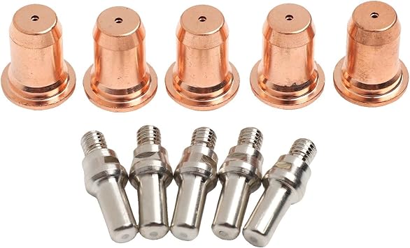 IPT 60 Consumables for Everlast for PowerPlasma 50S 60S Plasma - 10pcs Kit with .1mm Nozzle and Electrode, Compatible with PT-60 Torch, for PowerPro 205Si 256Si