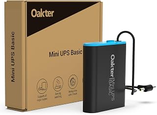 Oakter Mini UPS Basic for WiFi Router Broadband Modem | Supports 12V-2A Routers. Backup Upto 3 Hours | WiFi Router UPS Power Backup During Power Cuts| Current Surge & Deep Discharge Protection