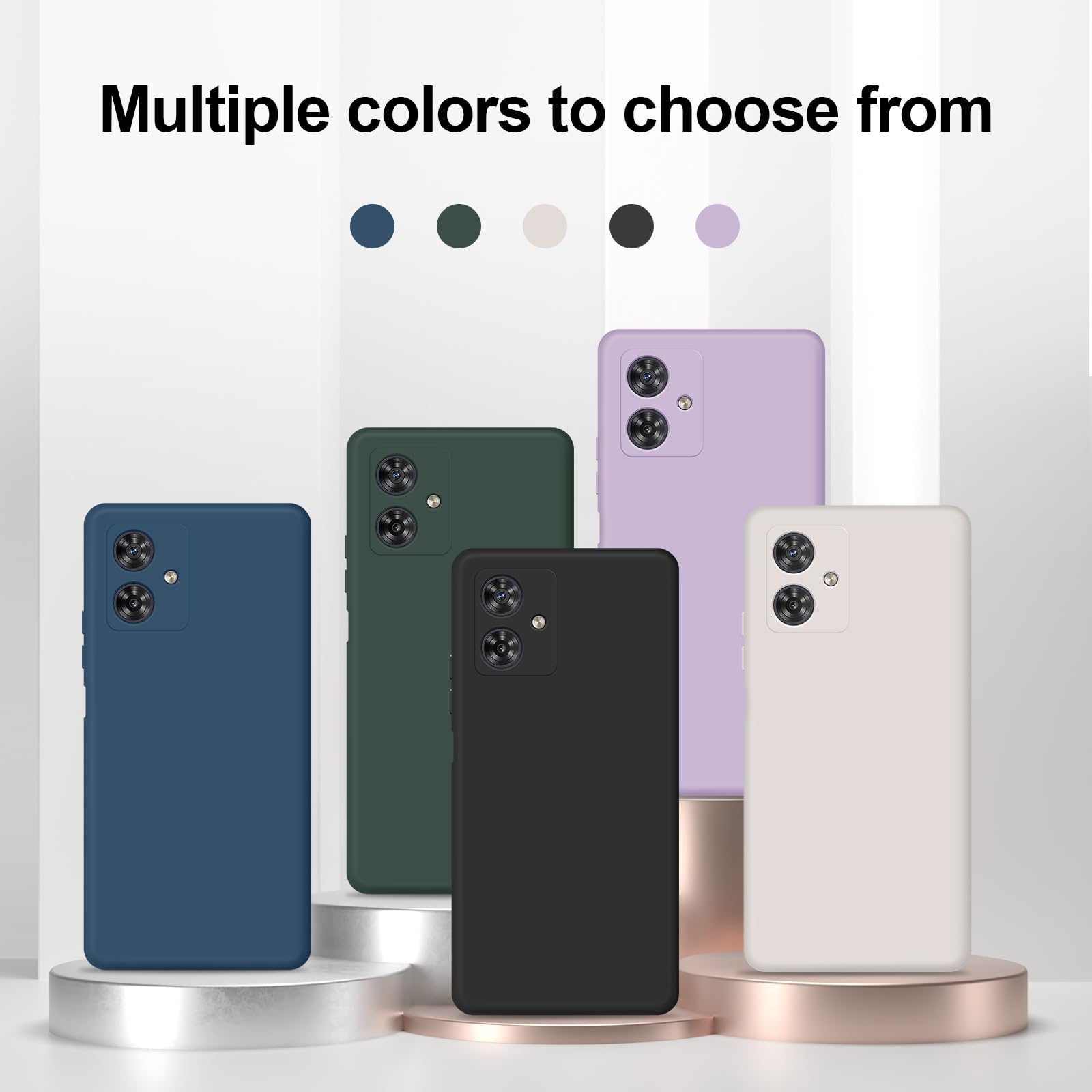 GiiYoon Case Compatible with Motorola Moto G54, Silky-Soft Touch Full-Body Protective Phone Silicone Case, Shockproof Cover with Microfiber Lining, Black — view 9