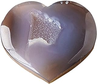 Agate Cave Love Crystal Ornament,Crystal Agate Geode - Polished Tumbled Stone Crystal Love Heart Stone for Fortune Telling Shop,
