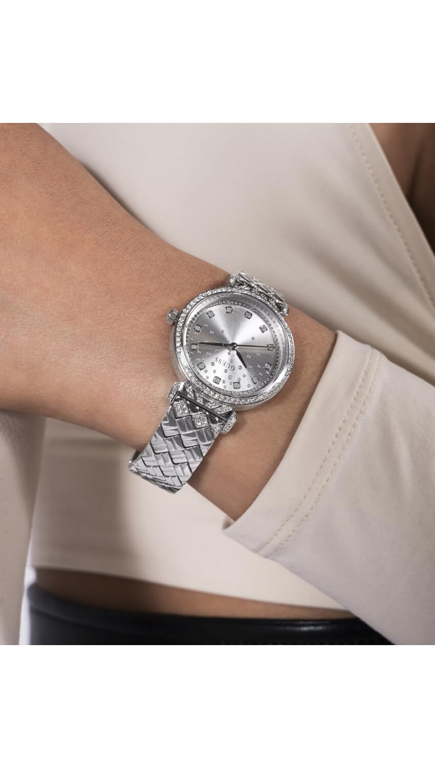 GUESS Orologio analogico da donna con quadrante verde-GW0766L3, verde, Cinturino, en_IN