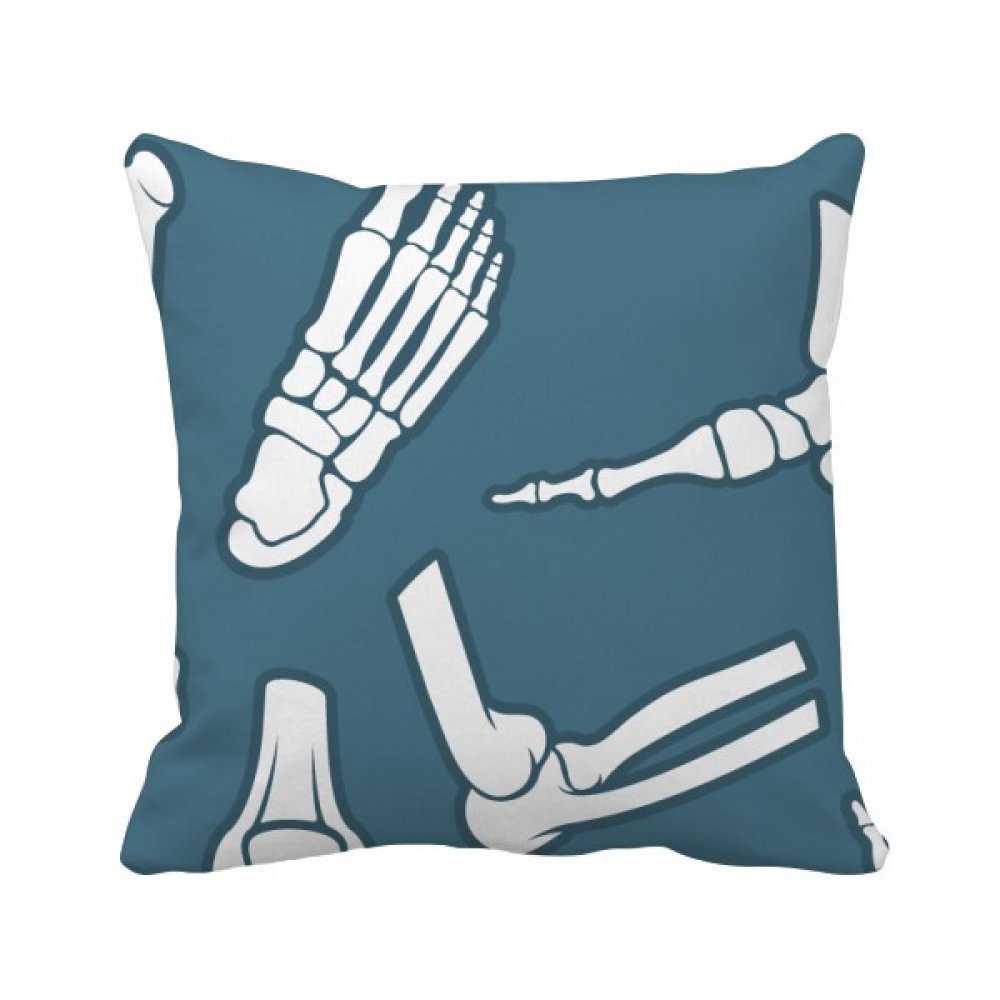 Coussin squelette bleu pour raviver un canapé terne avec style carré 40cm