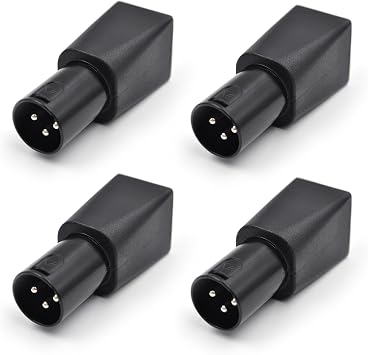 4pack Male 3-Pin XLR Adapter Plug DMX to RJ45 Connector to Ethernet, Black