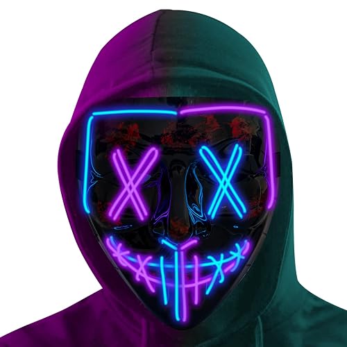 Poptrend Halloween Mask LED Light up Mask Scary mask for