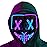 Poptrend Halloween Mask LED Light up Mask Scary mask for Festival Cosplay Halloween Costume Masquerade Parties,Carnival,Gift (Blue+Purple)