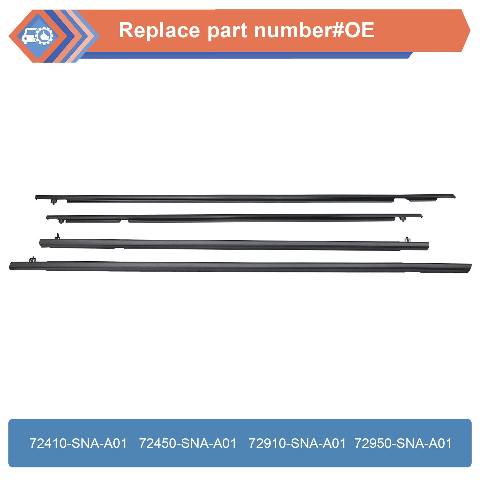 ZONFANT Guarnizione Modanatura Per Finestra Compatibile Con Honda Civic 2006-2011 – Ricambio 72410-SNA-A01