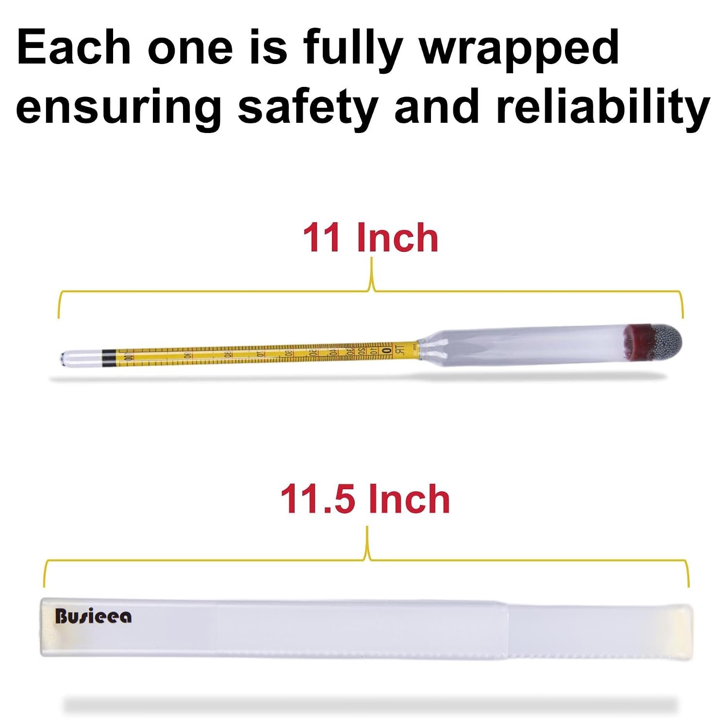 3Pcs Hydrometer Alcohol 0-200 Proof Tralle - Accurate, Easy-to-Use Alcohol Tester for Moonshine Distilling, Home Brewing & Liquor | Alcoholmeter for All Skill Levels