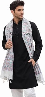RiddhiInfotech White Printed Men’s Ethnic Dupatta | 2.5 Meter Length | Traditional Indian Stole for Kurta Pajama | Lightwe... Price In India