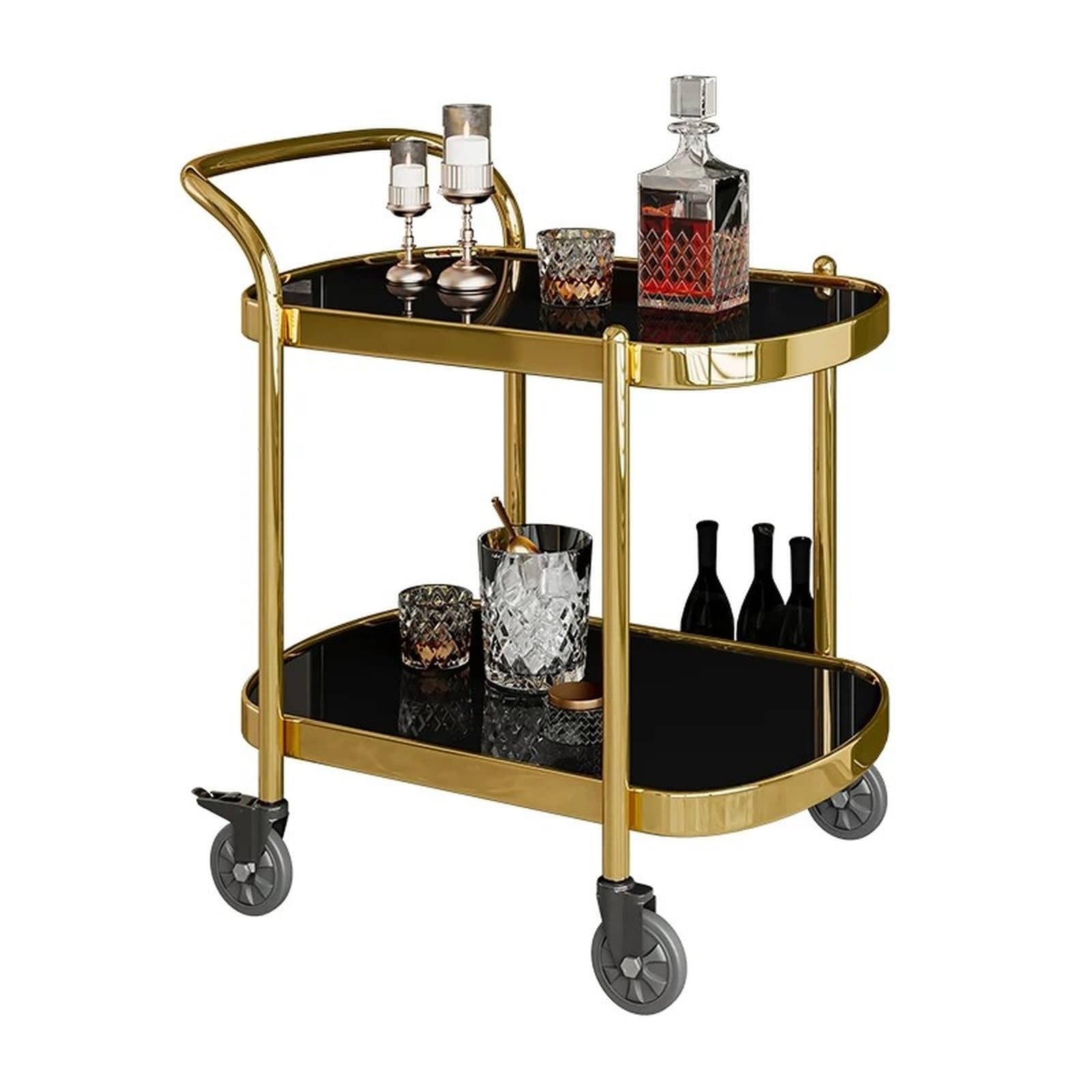 ZYYANSHOP Kitchen Storage Cart Rolling Bar Cart Movable Living Room Buffet and Utility Storage Trolley Shelf