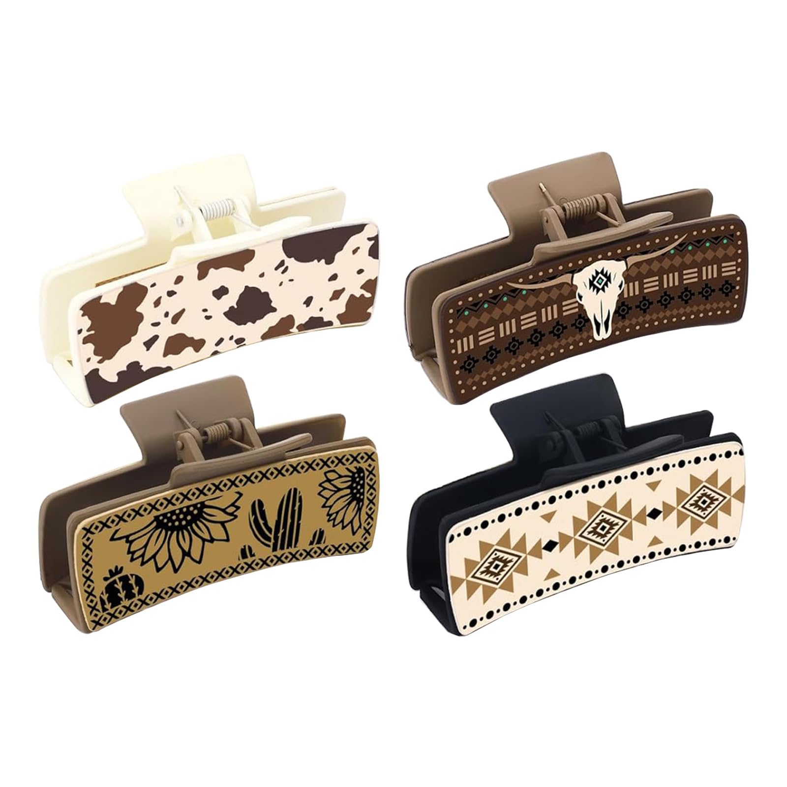 Vintage-Haarspangen-Set, Western-Stil, stilvoller Druck, Haarklammer, Halloween-Haarspange für Partys und den täglichen Gebrauch