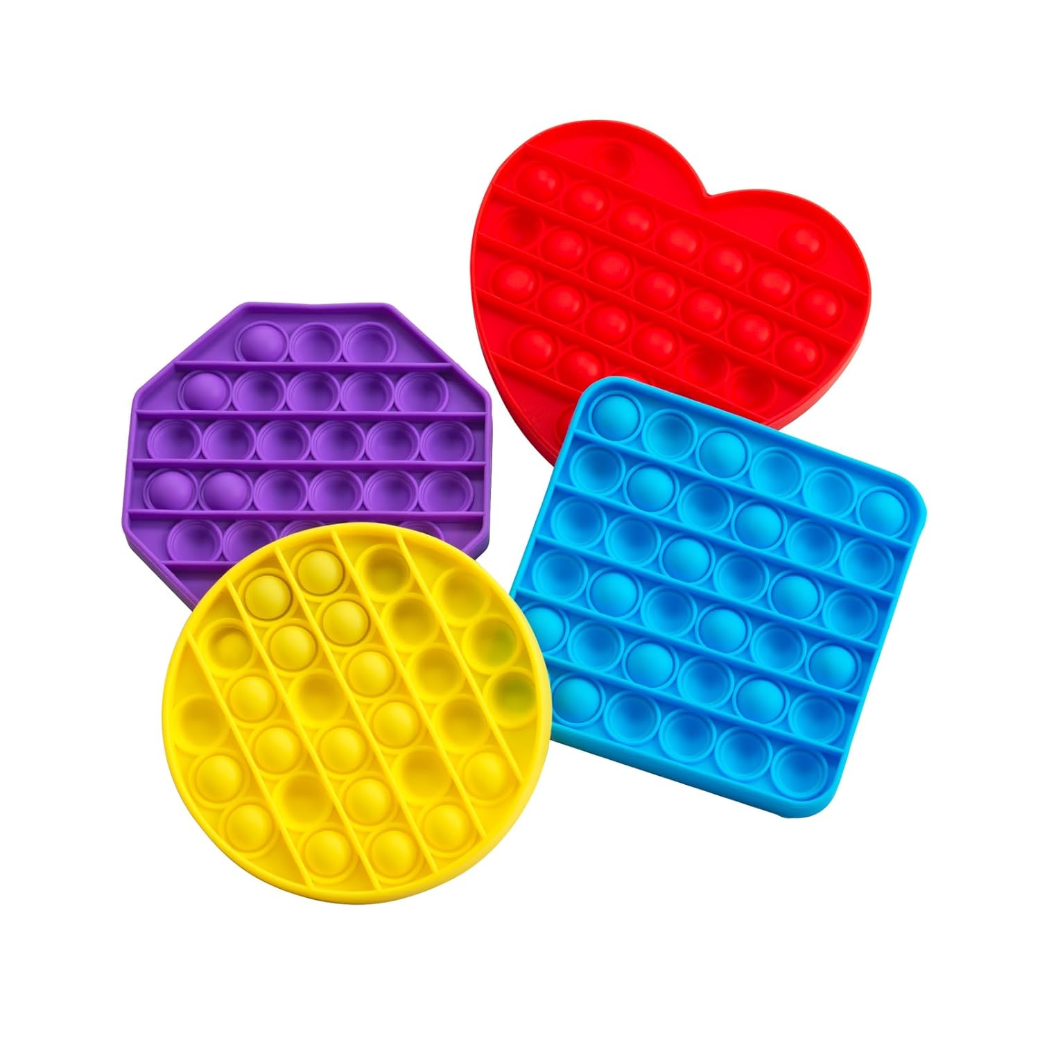 Excellerations Sensory Pop Fidget Toy Set of 4 - Push Pop Bubble Fidget Sensory Toy, Calming Self-Regulation Tools for Stress & Anxiety Relief, Fun for Kids and Adults