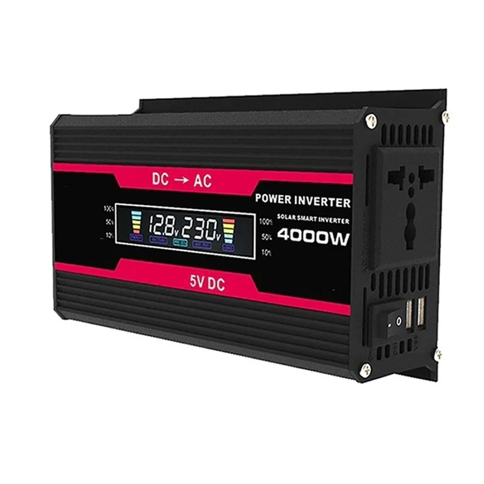 Przetwornica napięcia z wyświetlaczem LCD i falownikiem sinusoidalnym o mocy 4000 W Ochrona i bezpieczeństwo(12V-110V)