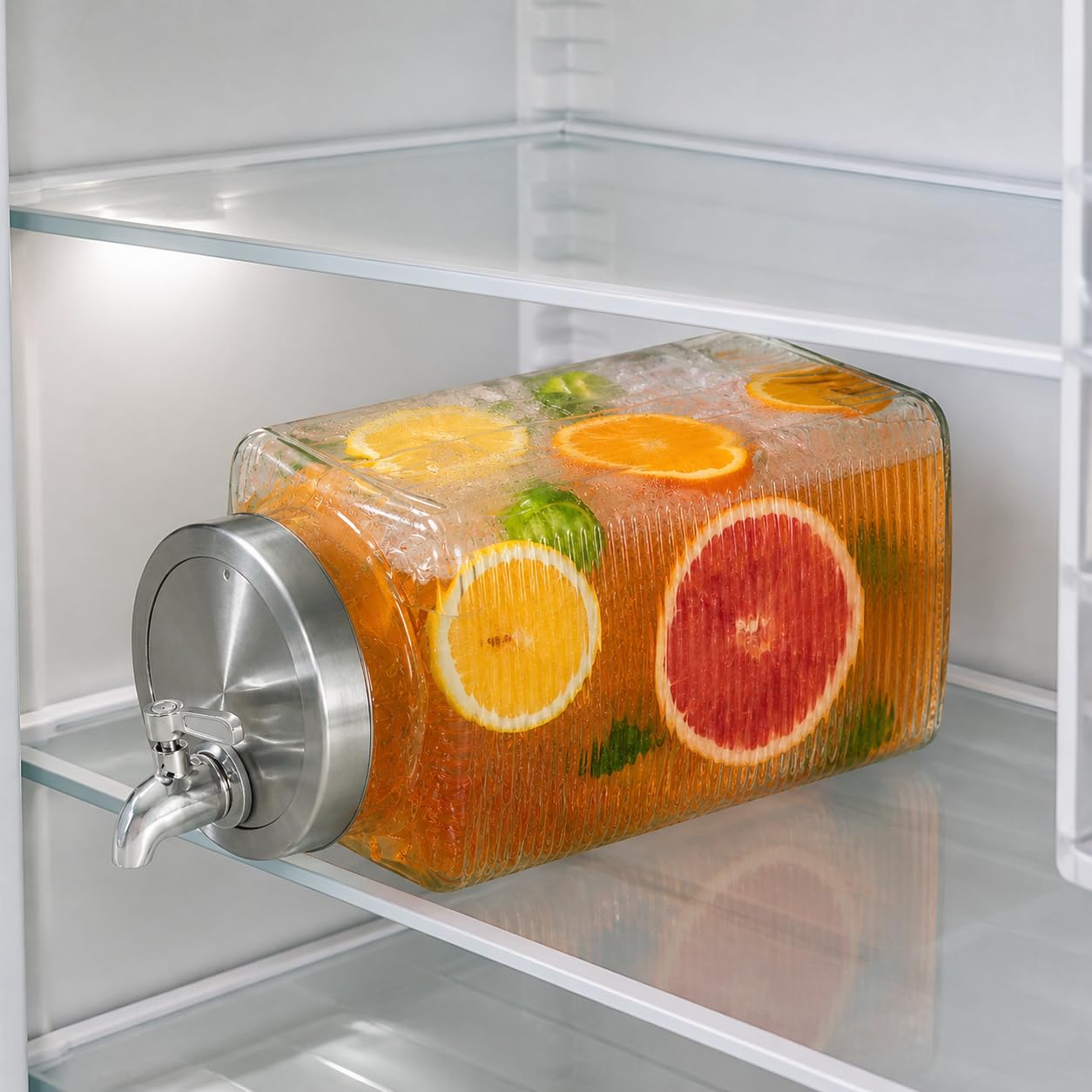 Dispenser Bevande Frigorifero Rubinetto, Componenti in metallo, Contenitore frigorifero, Per merende pomeridiane, Per appassionati di cucina, style to 1