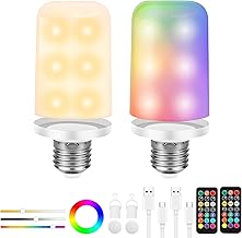Rechargeable Bulb, E27 Rechargeable Bulb, USB-C Battery Bulb with Remote Control, 6 W Button Control, Dimmable LED Battery Bulb with Timing Function, Pack of 2 (Matte Finish)