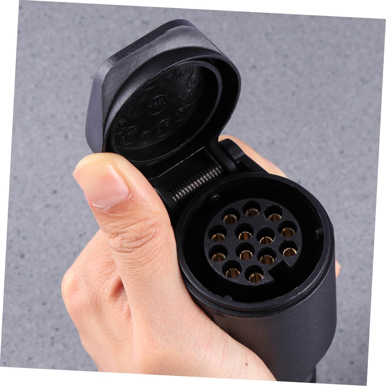 Trailer Extension Cord 2m 12v Spring Coiled Cable Male Plug Plastic Housing Brass Pin Rv Accessory