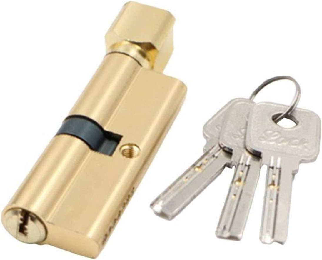 Lock,Cylinder Lock,Upvc Door Locks,Lock Cylinder 1Set Door Cylinder Lock Biased 70mm Anti-Theft Entrance Metal Door Lock with 3 Keys Home Security Interior Bedroom Lock Supplies (Color : 2)(1)