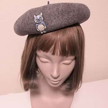 ヒグチユウコ　ボリス雑貨店　ワッペン付き　ベレー帽　黒 613AdeSzNjL._AC_UF350,