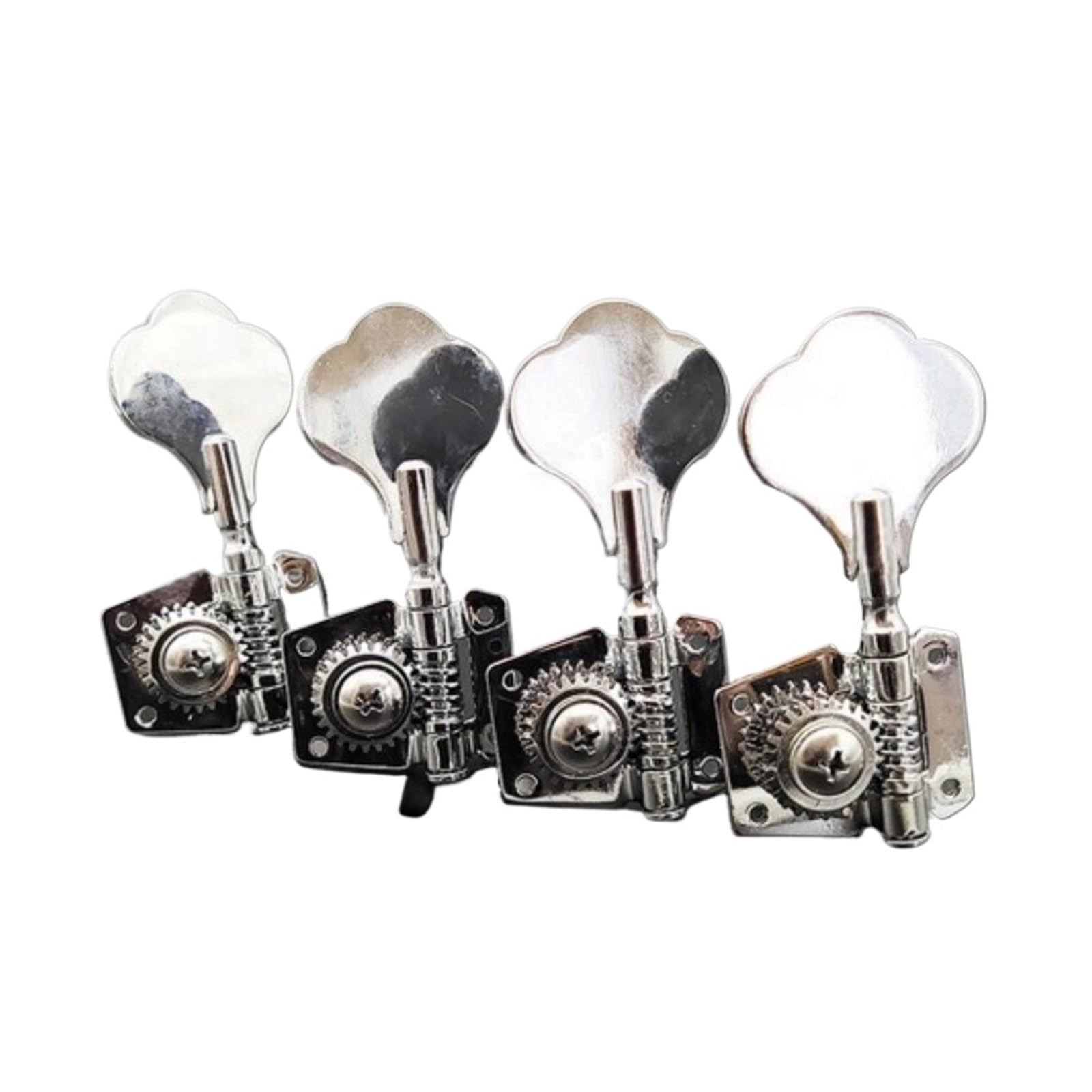 4R/4L/2R+2L Bassgitarren-Mechaniken, Stimmwirbel, Mechaniken, offenes Zahnrad-Set(4X L Silver)
