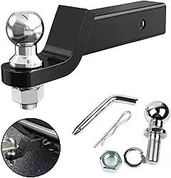 Kit de Montagem de Bola de Engate de Reboque - Bola de 2" Cromada em Aço - Suporta Cargas Nível IV - Diâmetro da Haste 20mm - ldeal paratrailers, caravanas emuito mais