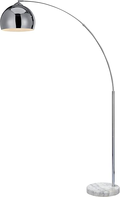 Versanora - Arquer 170cm Modern Arc Floor Lamp Reading Light for Living Room Bedroom. Marble Base. Polished Chrome Finish