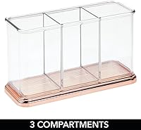 Vista 3 de mDesign Organizador de plástico con soporte para tazas, organizador de almacenamiento dividido para escritorios, oficina, mesas, espacios