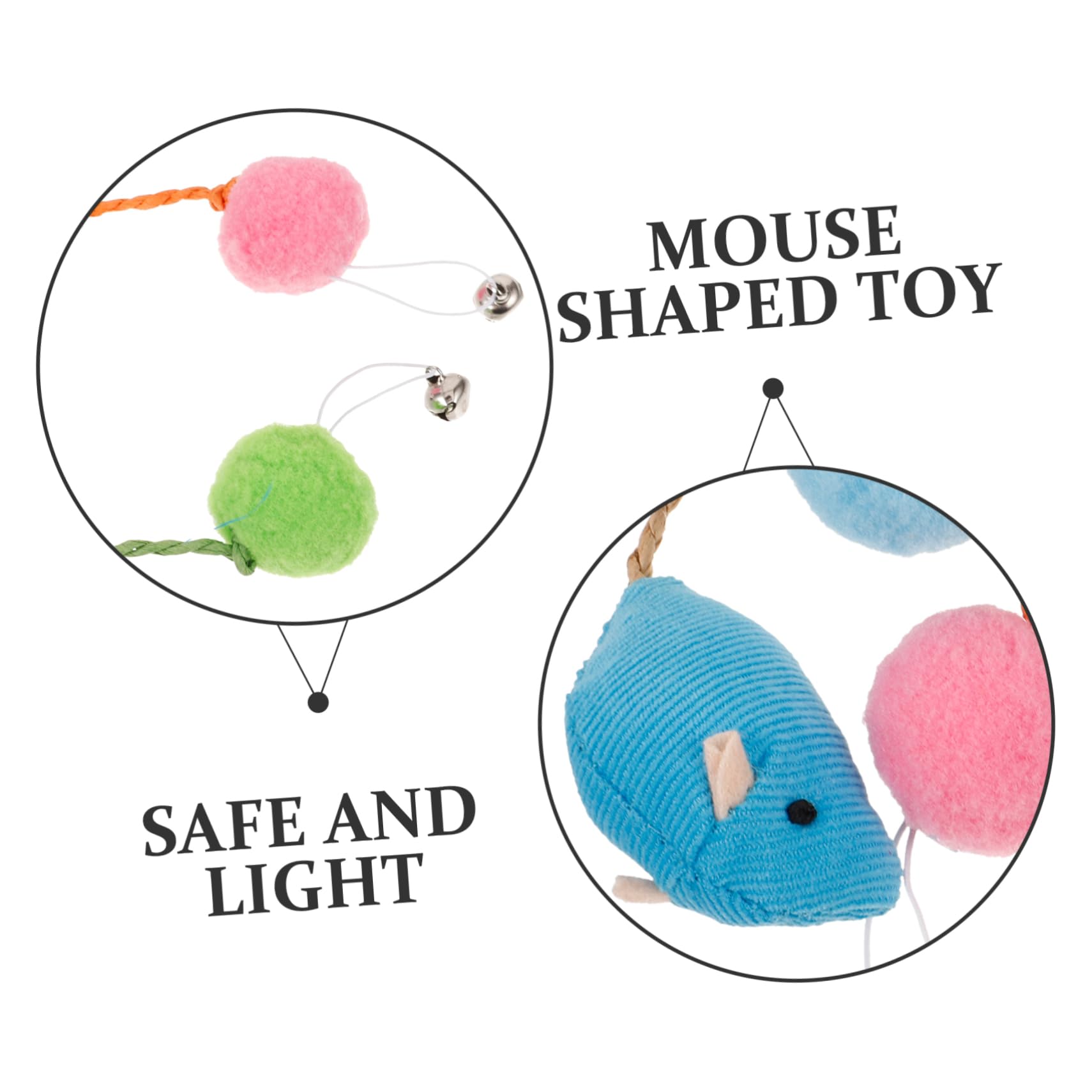 TOYANDONA 6pièces Jouets Souris pour Chats Accessoires Interactifs Colorés pour Amusement Et Entraînement des Sens Stimule Instinct De Chasse des Félins