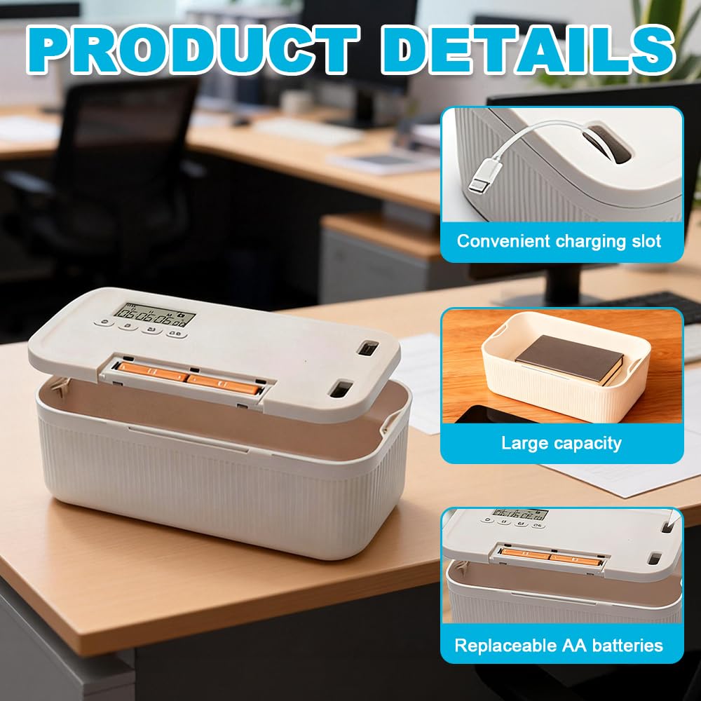 Zeitschloss Box, Handy Gefängnis mit Timer, Safe Timed Lock Box mit 2 Arbeitsmodus, Handy Safe mit Zeitschloss, Robust Handytresor für Handys, Spielkonsolen, Snacks