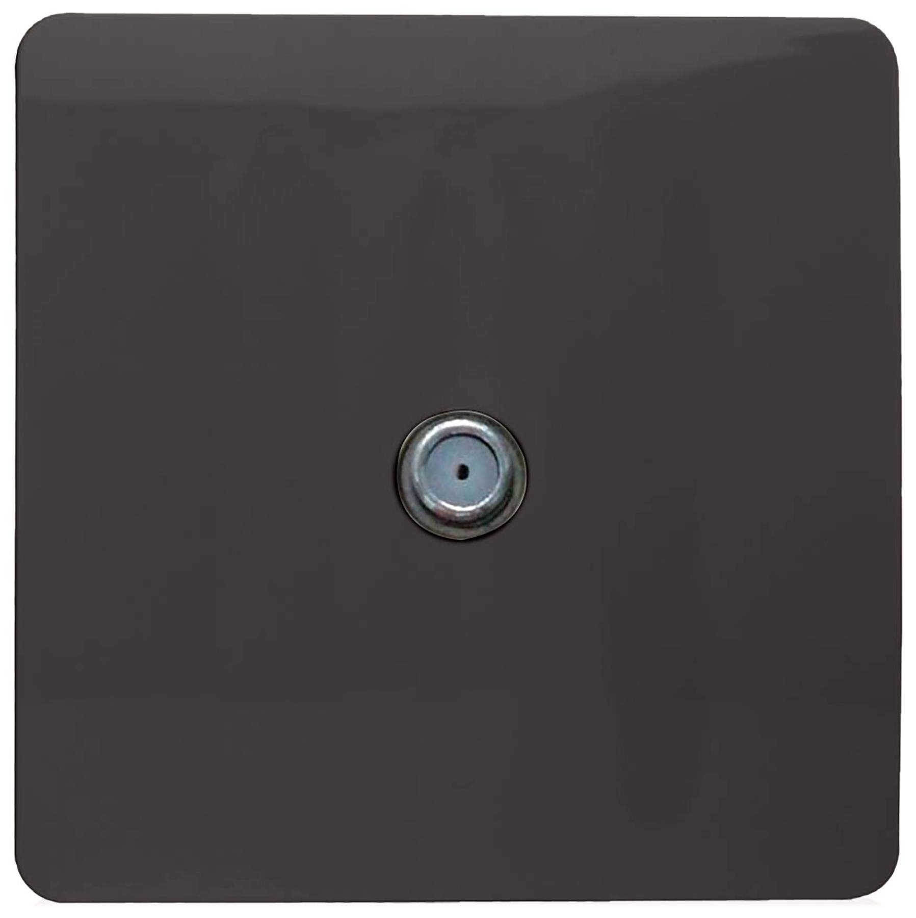 Trendi Switch Dark Brown Trendi 1 Gang Artistic Modern Glossy Screwless Television Satellite Socket