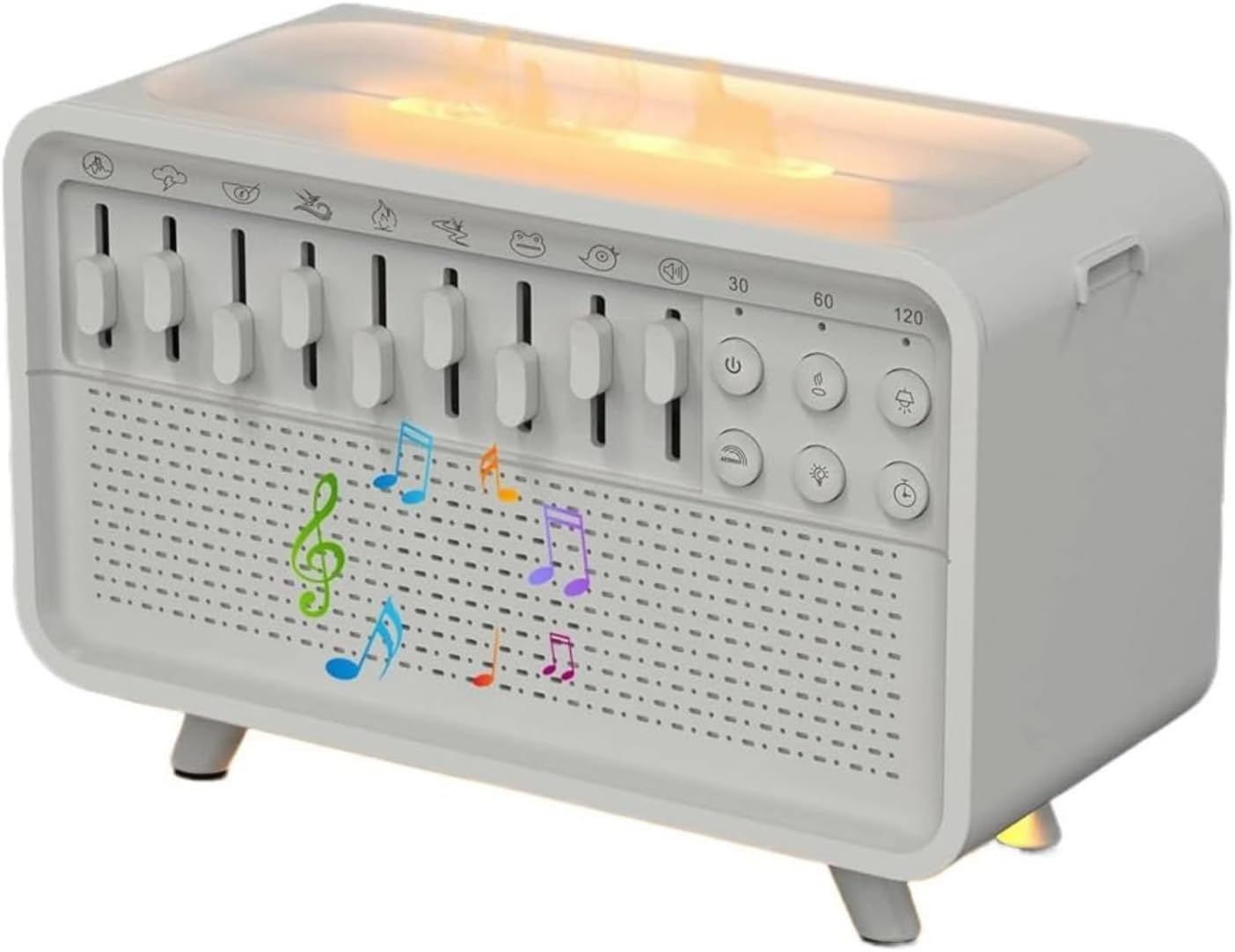 White Noise Night Light Diffuser Humidifier, 3-in-1 White Noise Night Light Humidifier with Sounds Machine, Aromatherapy Humidifiers with 8 Ambient Sounds, Sound Box for Sleep, Meditation, Work, Yoga