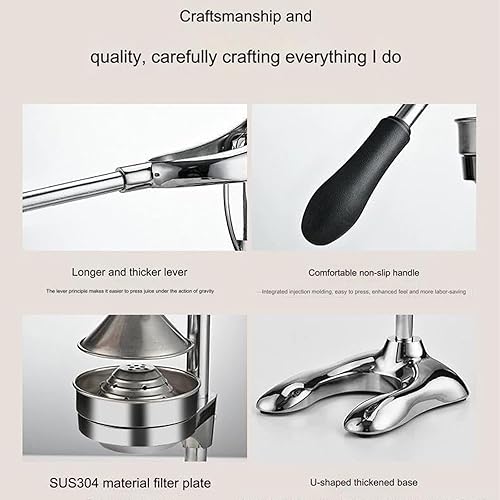 Miniatura 7 de Exprimidor manual de hierro fundido, exprimidor manual de acero inoxidable eficaz, exprimidor de frutas, máquina de prensa manual resistente para