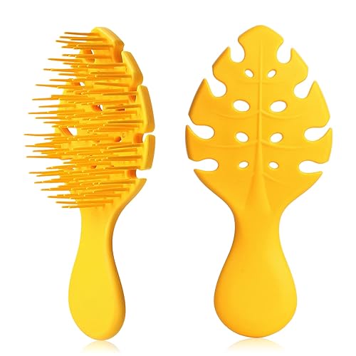 CANDYBRUSH - Cepillo de pelo para niños y niñas, extremadamente suave TPEE para cabello fino, desenredante en forma de hojas, cepillos ventilados