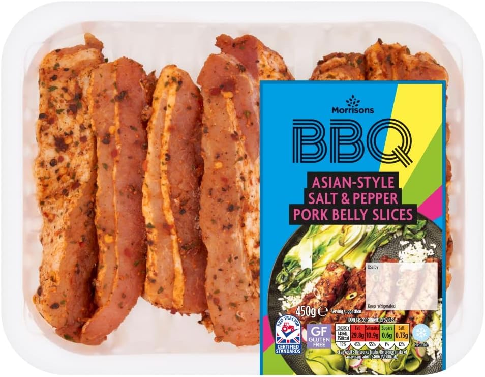 MORRISONS BBQ AsianStyle Salt & Pepper Pork Belly Slices 450g Amazon