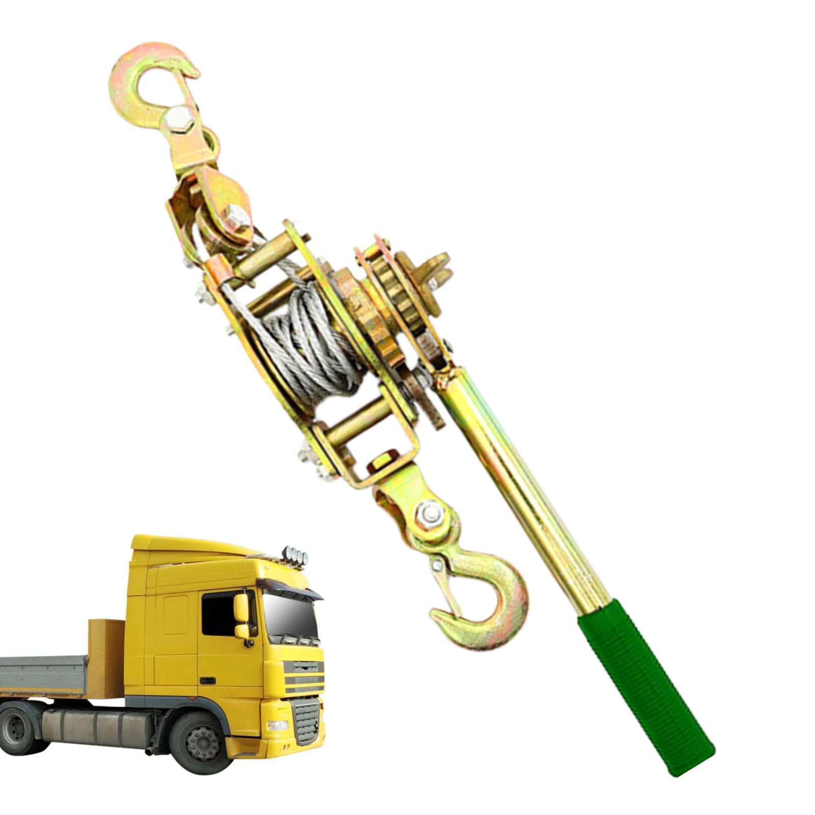 Tensor de cuerda para cordón, de elevación de trinquete con polea | tensor de trinquete con engranajes reforzados y de tensión manual, para vallas agrícolas, automotrices y maquinaria