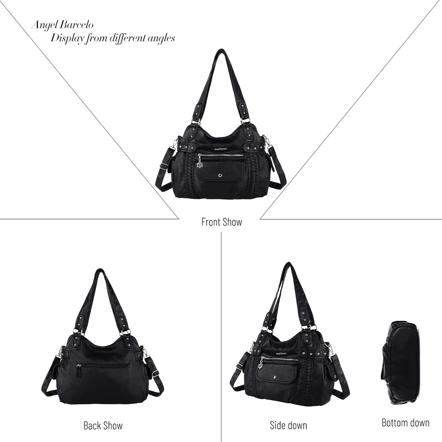 Angel Barcelo Purses for Women Soft PU Leather Shoulder Bag Crossbody Purse and Handbags - Image 4